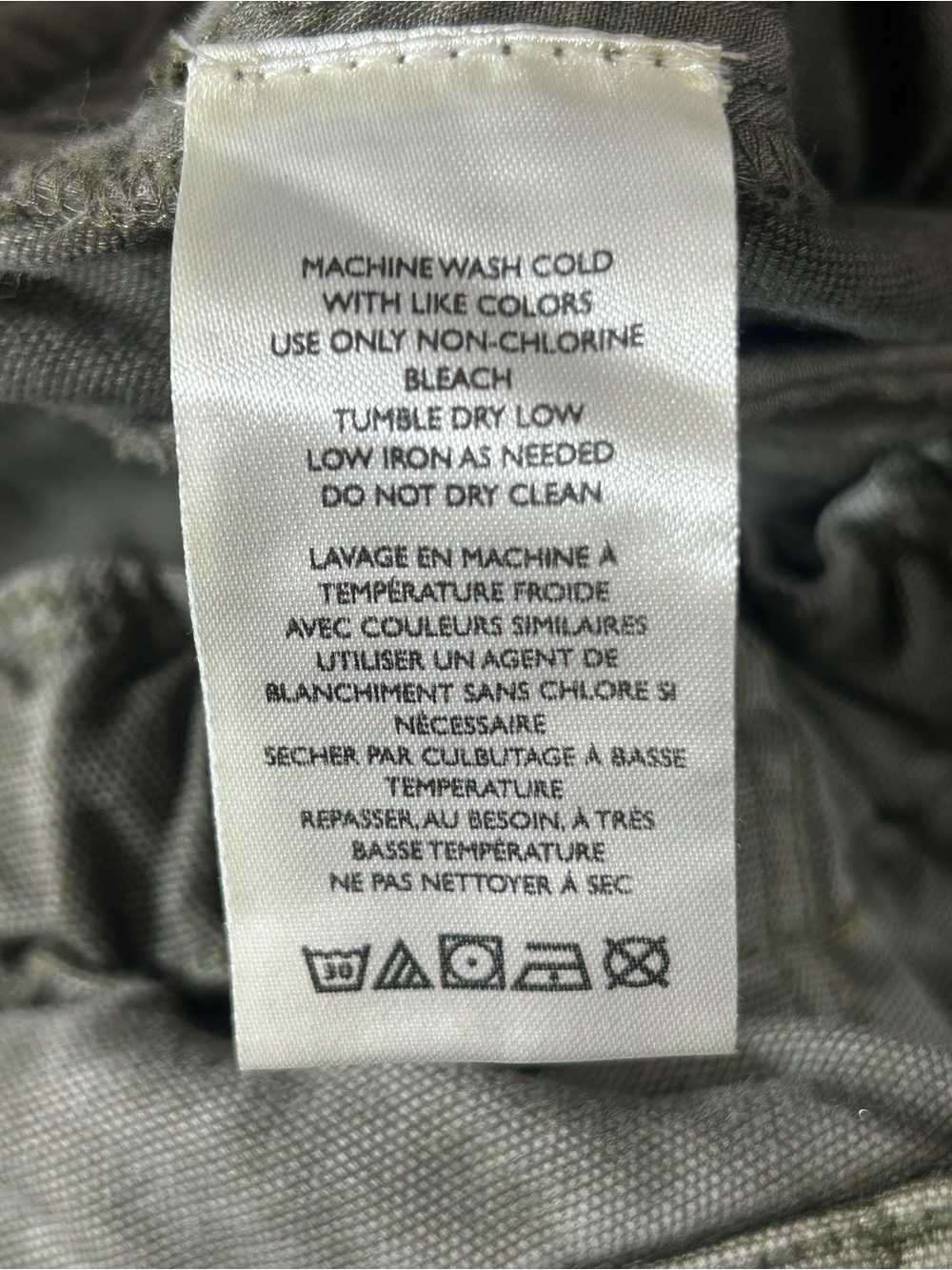 Free People XS Olive Green Cargo Utility Pants Heavy Cotton Elastic Waist Ankle - Picture 4 of 8